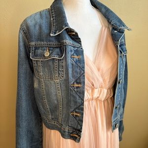 Old Navy Cropped Distressed Denim Jacket